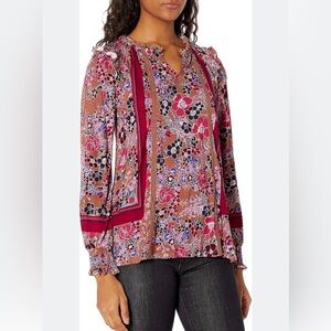 Vintage America Boho Floral Ruffle Blouse Sz M – NWT Cottagecore Romantic